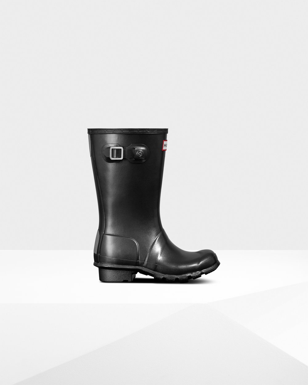 Kids Rain Boots - Hunter Original Big Pearlized (48LOWNAVX) - Black